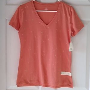 a.n.a. pink/coral V-neck T-shirt
